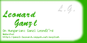 leonard ganzl business card